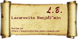 Lazarovits Benjámin névjegykártya