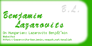 benjamin lazarovits business card